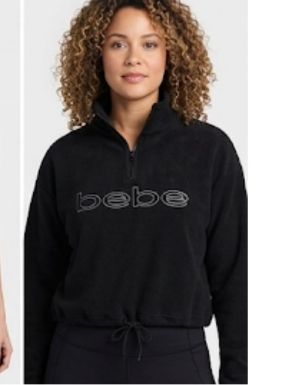 Bebe Black Logo Quarter-Zip Sweater size M - Picture 1 of 7